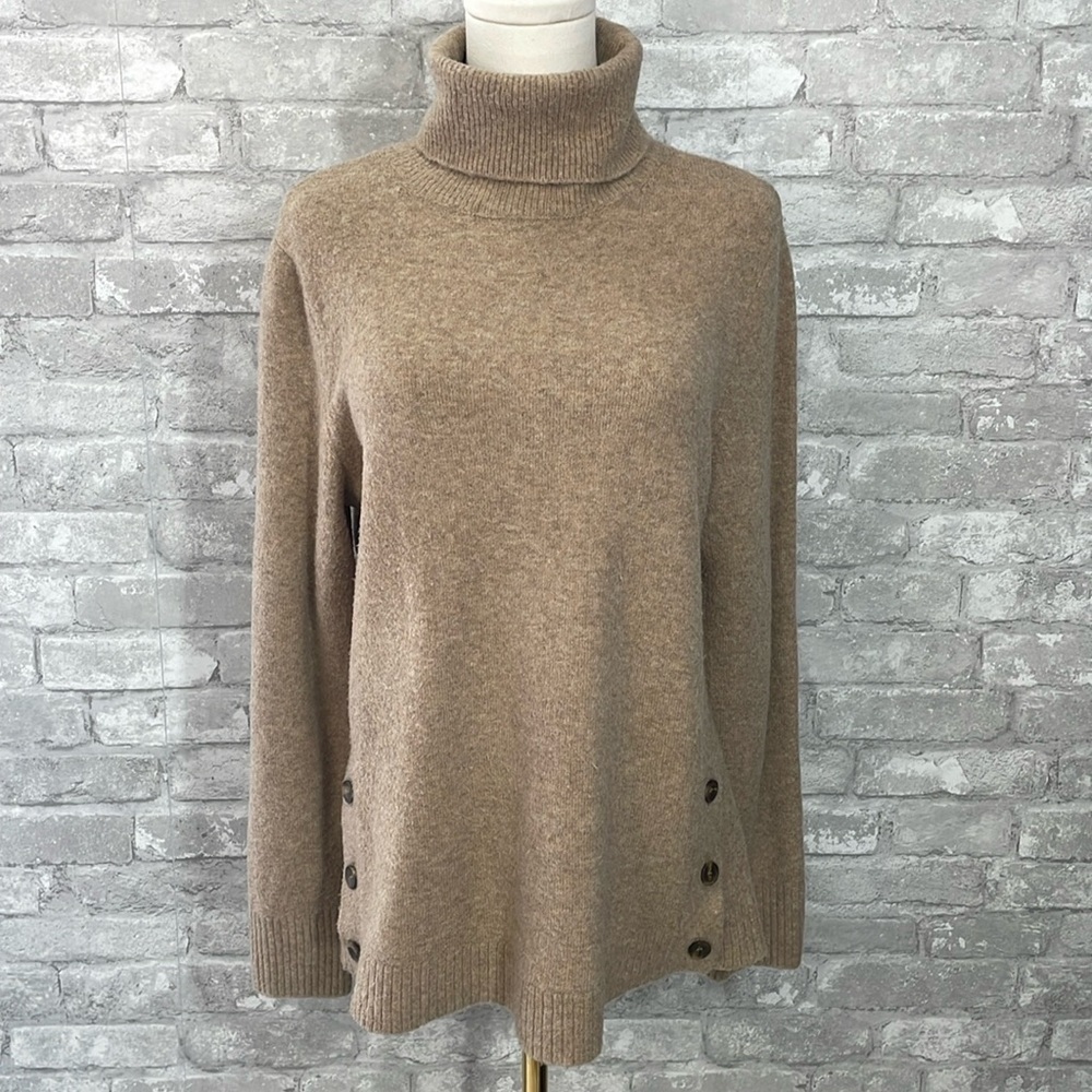 J.Crew Button Turtleneck sweater in extra-soft yarn